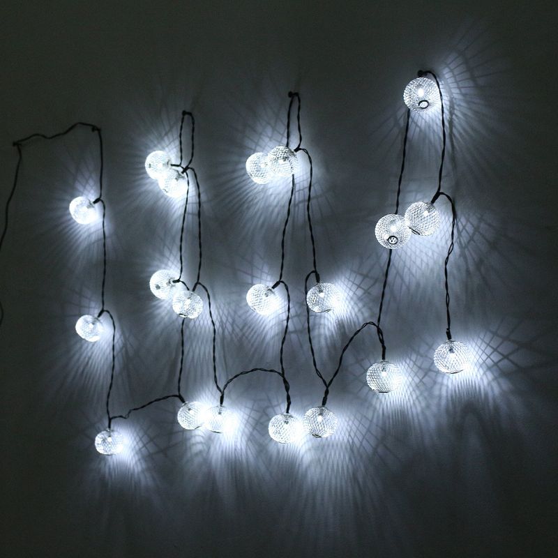 20led Solar String Lights Iron Lanterne Utendørs Vanntett Julehage Home Decor