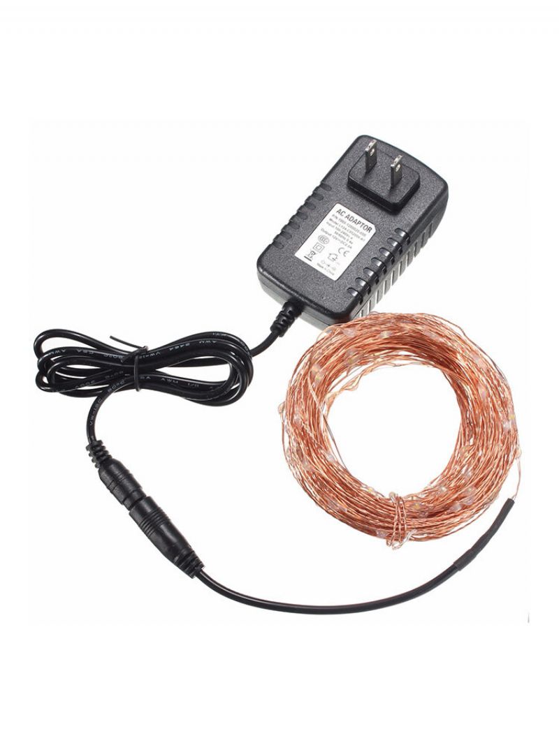 20m Ip67 200 Led Kobbertråd Fairy String Light For Julefestdekor Med 12v 2a Adapter