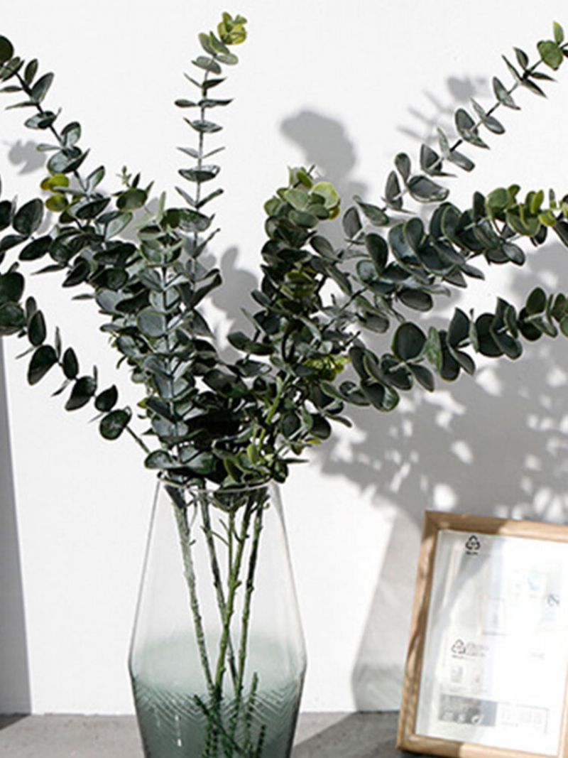 3/5/9 Forks Fake Plante Eucalyptus Leaves Bukett Hjemmehagedekor Kunstig Blomst Plastplanter