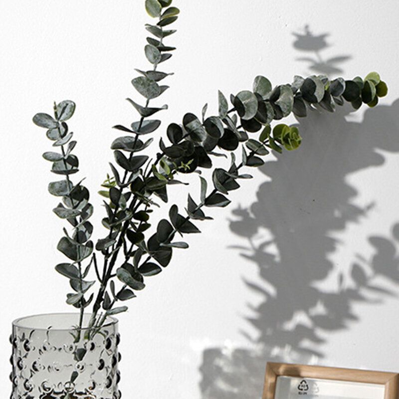 3/5/9 Forks Fake Plante Eucalyptus Leaves Bukett Hjemmehagedekor Kunstig Blomst Plastplanter