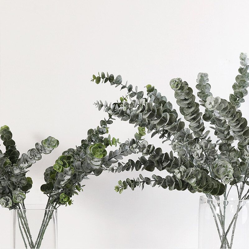 3/5/9 Forks Fake Plante Eucalyptus Leaves Bukett Hjemmehagedekor Kunstig Blomst Plastplanter