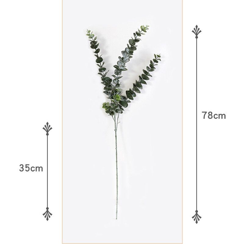 3/5/9 Forks Fake Plante Eucalyptus Leaves Bukett Hjemmehagedekor Kunstig Blomst Plastplanter