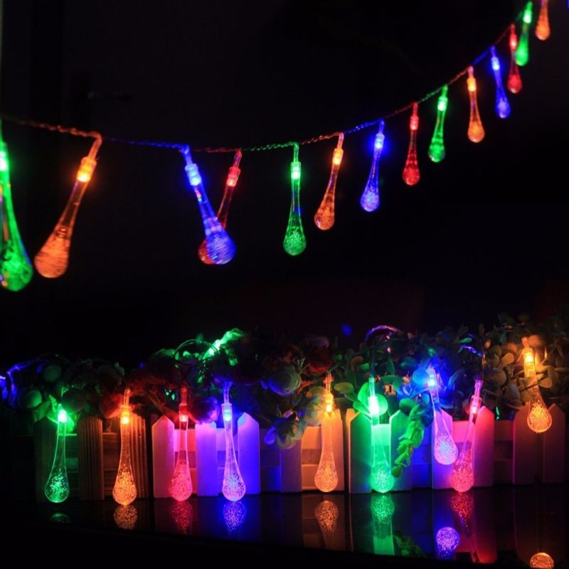 30 Led Batteridrevet Regndråpe Fairy String Light Outdoor Xmas Bryllup Hage Party Dekor