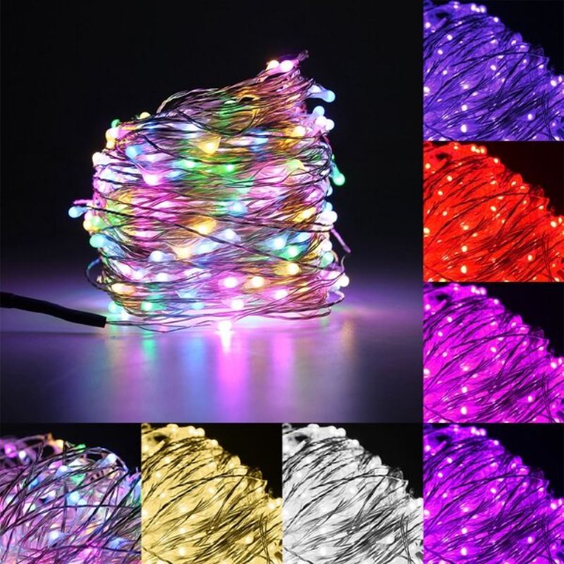 30m Led Sølvtråd Fairy String Light Jul Bryllupsfest Lampe 12v Home Deco