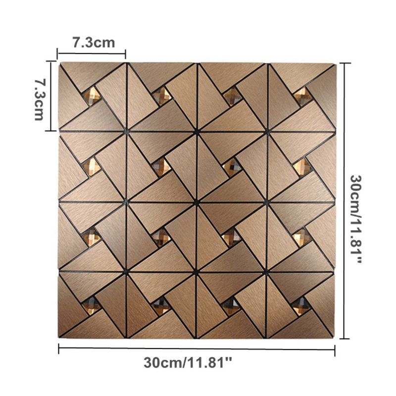 30x30cm Aluminium Fliser Selvklebende Tapet Kjøkken Backsplash Klistremerke Dekor