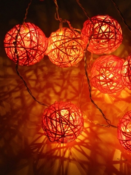 35 Led Rattan Ball String Light Hjem Hage Fairy Fargerik Lampe Bryllupsfest
