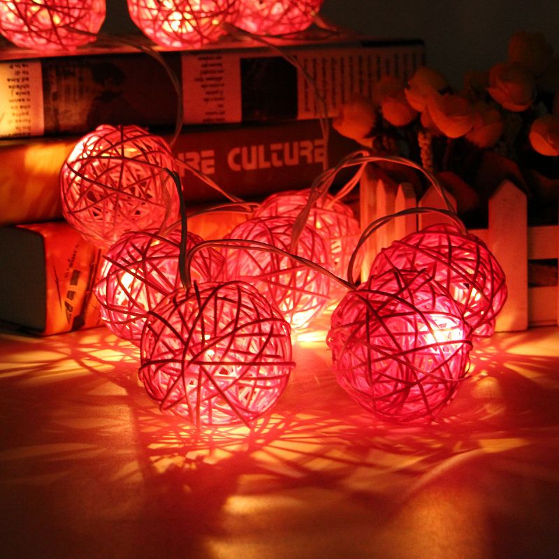 35 Led Rattan Ball String Light Hjem Hage Fairy Fargerik Lampe Bryllupsfest