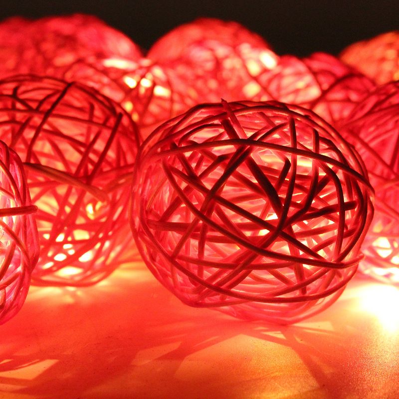 35 Led Rattan Ball String Light Hjem Hage Fairy Fargerik Lampe Bryllupsfest