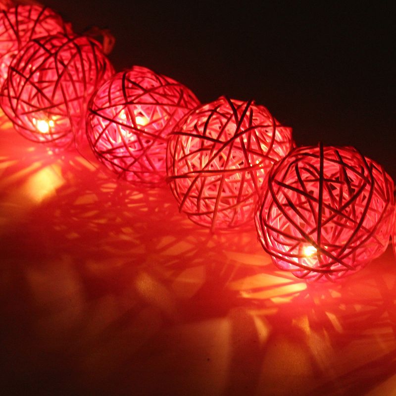 35 Led Rattan Ball String Light Hjem Hage Fairy Fargerik Lampe Bryllupsfest