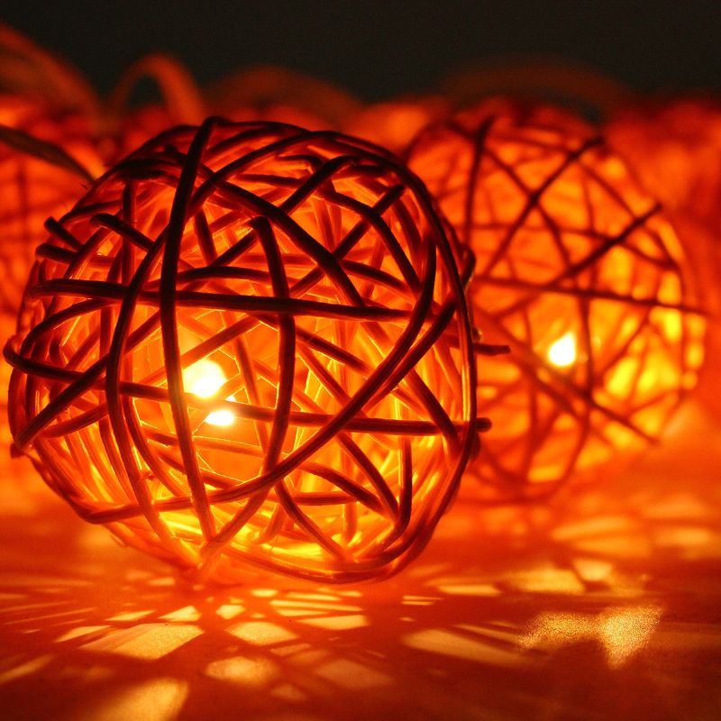 35 Led Rattan Ball String Light Hjem Hage Fairy Fargerik Lampe Bryllupsfest