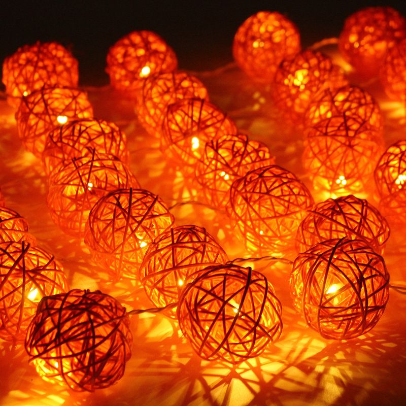 35 Led Rattan Ball String Light Hjem Hage Fairy Fargerik Lampe Bryllupsfest