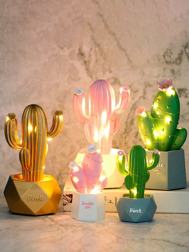 3d Cactus Led Nattlys Vegglampe Baby Barn Soverom Home Decor Gift