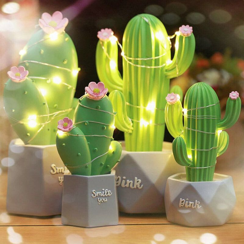 3d Cactus Led Nattlys Vegglampe Baby Barn Soverom Home Decor Gift