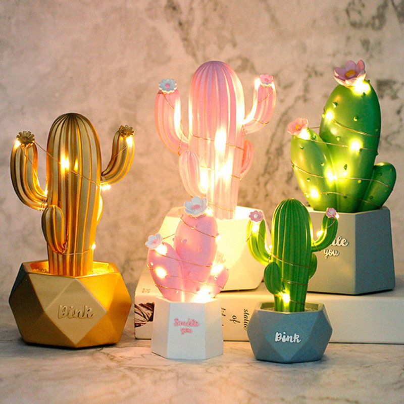 3d Cactus Led Nattlys Vegglampe Baby Barn Soverom Home Decor Gift