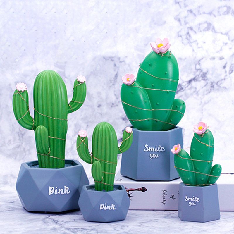 3d Cactus Led Nattlys Vegglampe Baby Barn Soverom Home Decor Gift