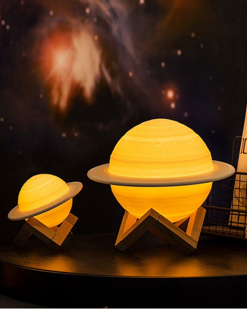 3d Print Saturn Lampe Smart Home Nattlys Led Kreativ Soverom Dekor