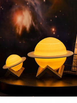 3d Print Saturn Lampe Smart Home Nattlys Led Kreativ Soverom Dekor