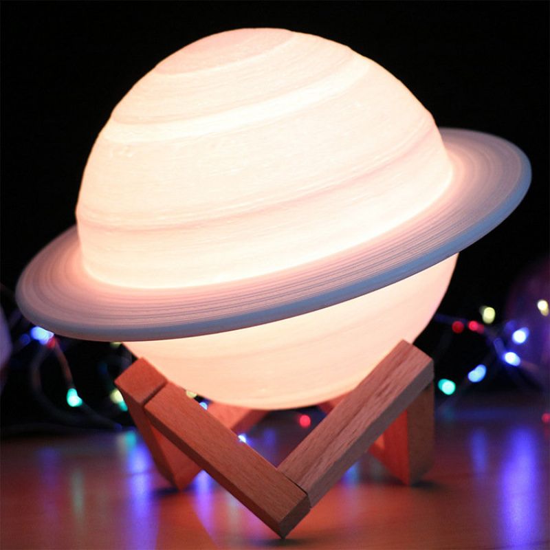 3d Print Saturn Lampe Smart Home Nattlys Led Kreativ Soverom Dekor