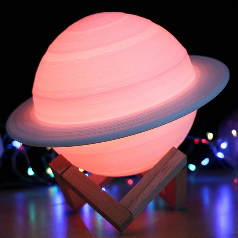 3d Print Saturn Lampe Smart Home Nattlys Led Kreativ Soverom Dekor