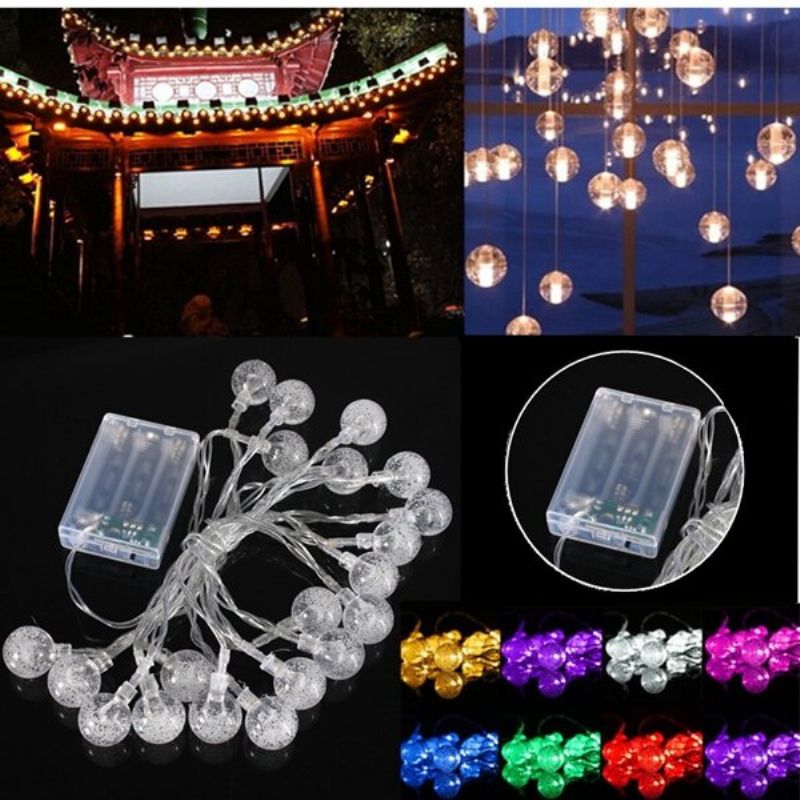 3m 20led-batteri Bobleball Fairy String Lights Hagefest Xmas Bryllup Hjemmeinnredning