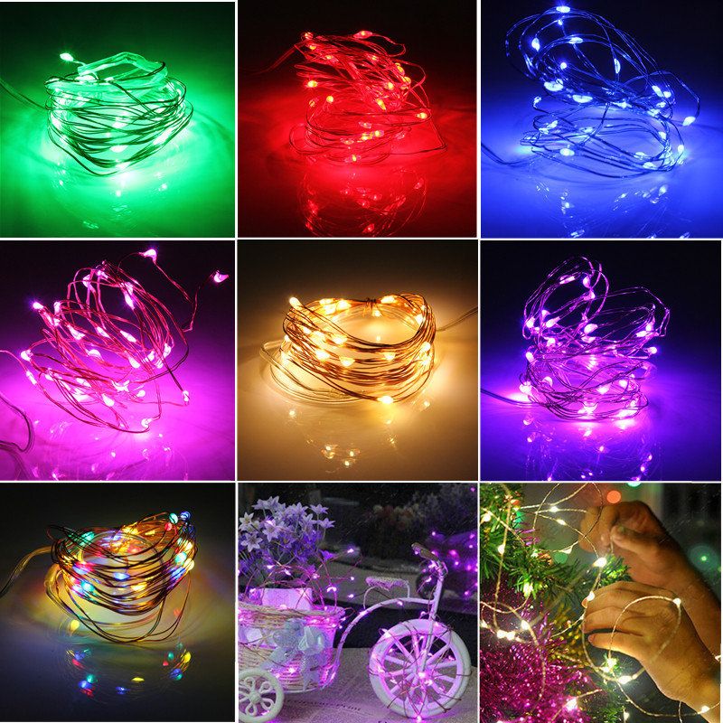 3m 4.5v 30 Led Batteridrevet Sølvtråd Mini Fairy String Light Flerfarget Julefestdekor