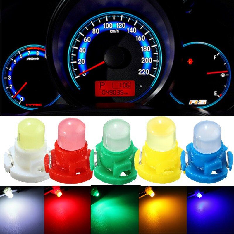 4/10 Stk T4 Kile Led-pære Instrument Dashboard Dash Klima Base Lampelys