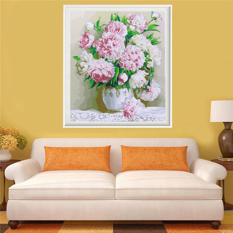 40*50 cm Beauty Peony Flowers Diy Paint By Number Kit Digital Canvas Painting Home Decor