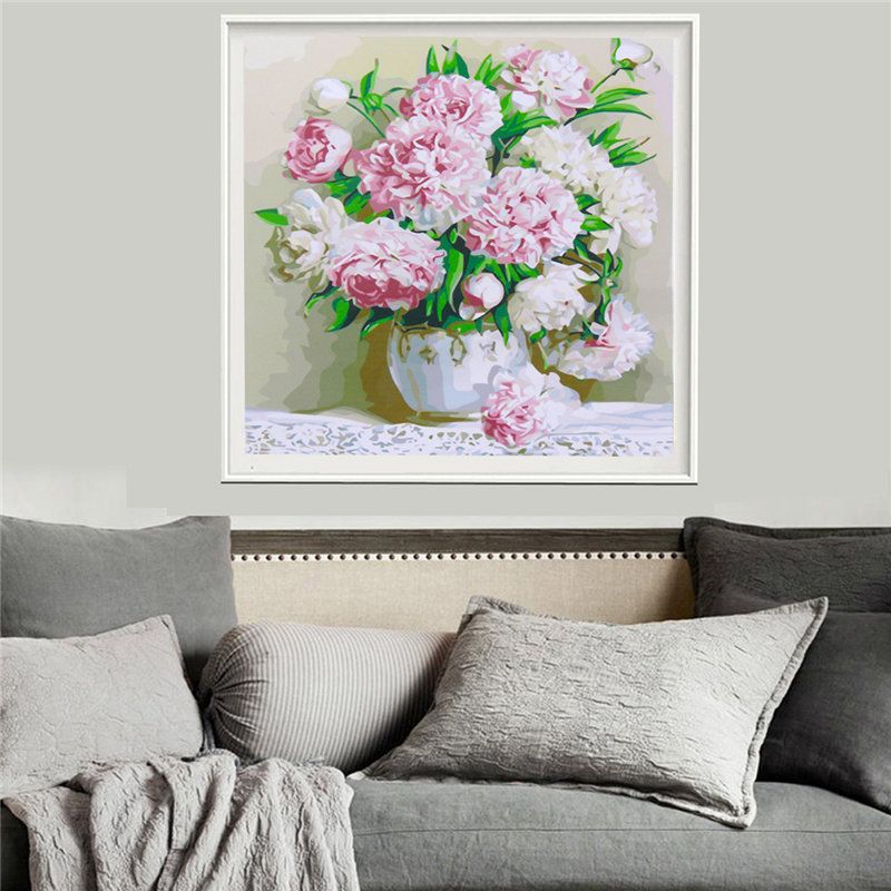 40*50 cm Beauty Peony Flowers Diy Paint By Number Kit Digital Canvas Painting Home Decor