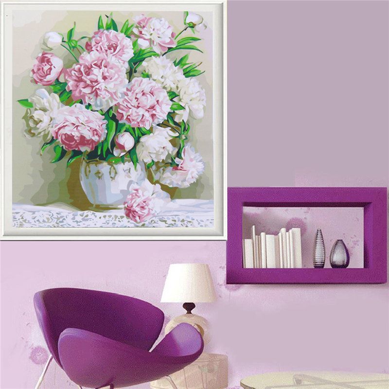 40*50 cm Beauty Peony Flowers Diy Paint By Number Kit Digital Canvas Painting Home Decor