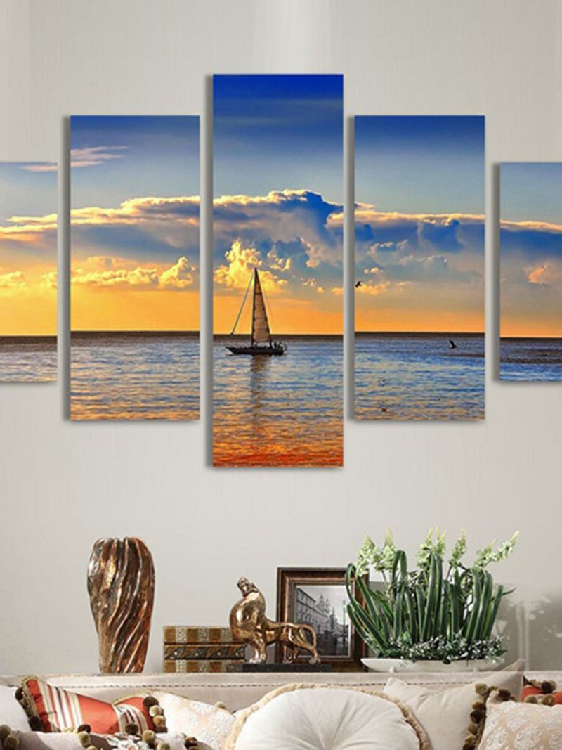 5 Stk Estetisk Dusk Sjømalt Dekor Soverom Vegg Art Home Decor