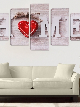 5 Stk Love Home Lerretsmaling Veggkunst Soverom Stue Hjemmeinnredning Uinnrammet