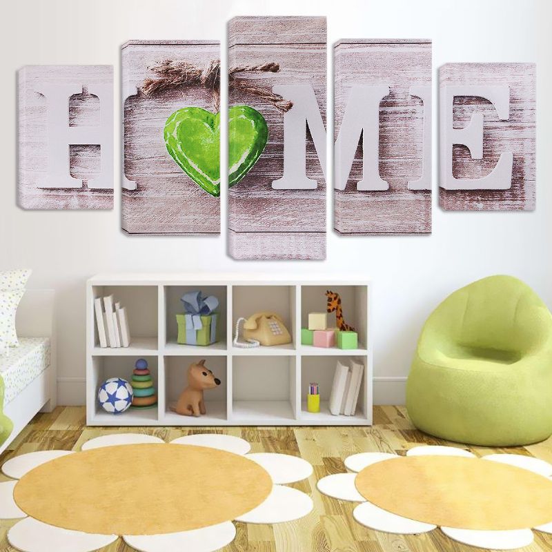 5 Stk Love Home Lerretsmaling Veggkunst Soverom Stue Hjemmeinnredning Uinnrammet