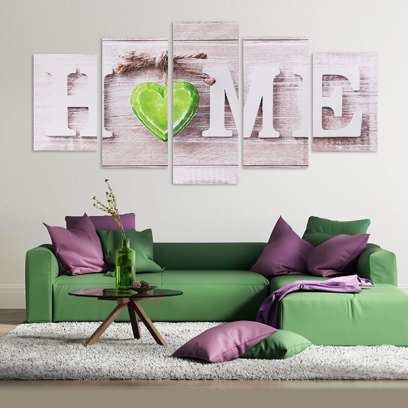 5 Stk Love Home Lerretsmaling Veggkunst Soverom Stue Hjemmeinnredning Uinnrammet