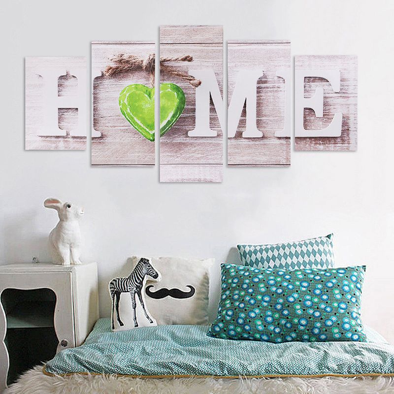 5 Stk Love Home Lerretsmaling Veggkunst Soverom Stue Hjemmeinnredning Uinnrammet