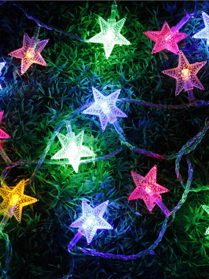 5m 28 Led Pentagram String Fairy Light Flerfarget Bryllupsfest Hjemmeinnredning 220v