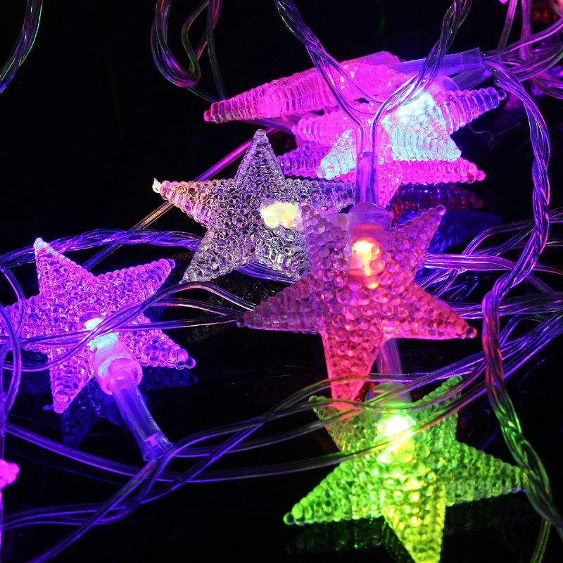 5m 28 Led Pentagram String Fairy Light Flerfarget Bryllupsfest Hjemmeinnredning 220v