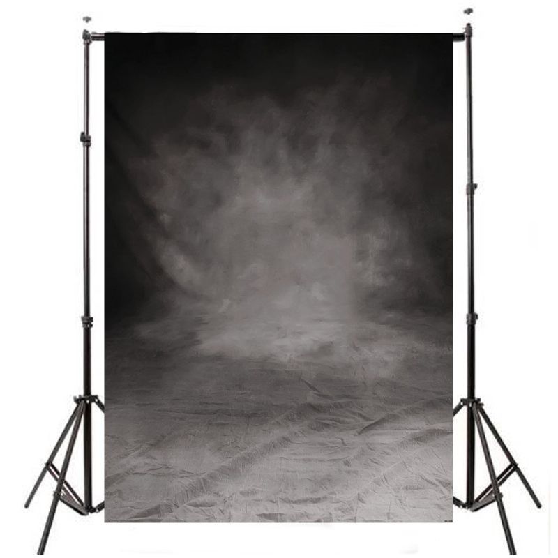 5x10ft Retro Grå Svart Vinyl Studio Foto Bakgrunn Fotografi Rekvisita