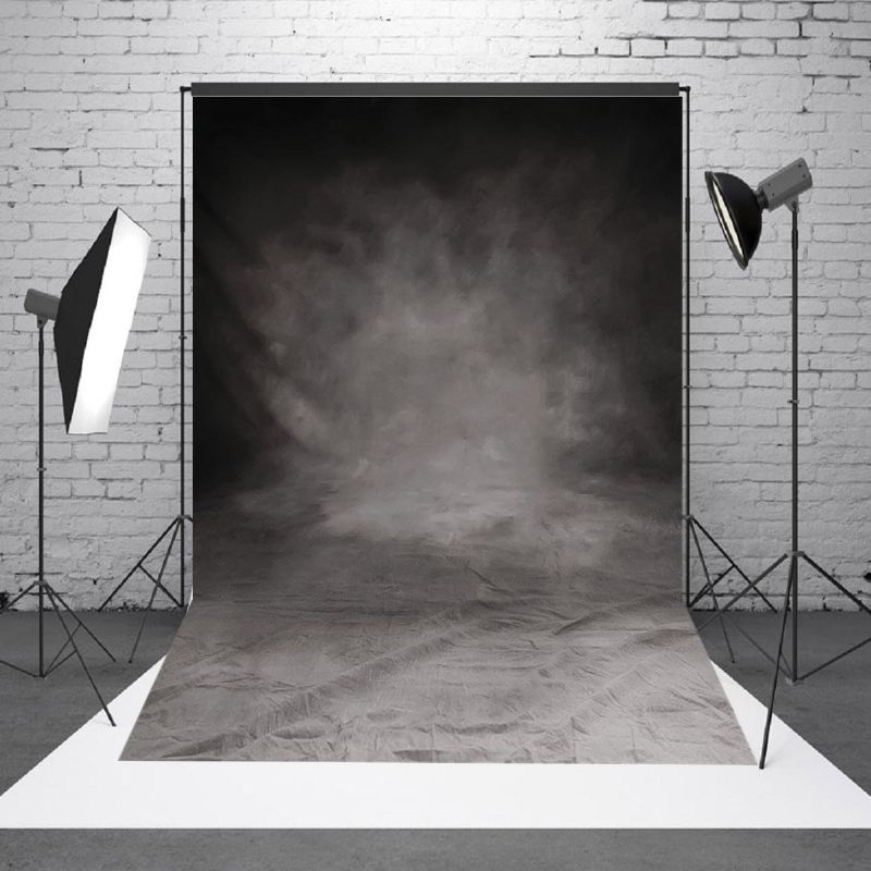 5x10ft Retro Grå Svart Vinyl Studio Foto Bakgrunn Fotografi Rekvisita