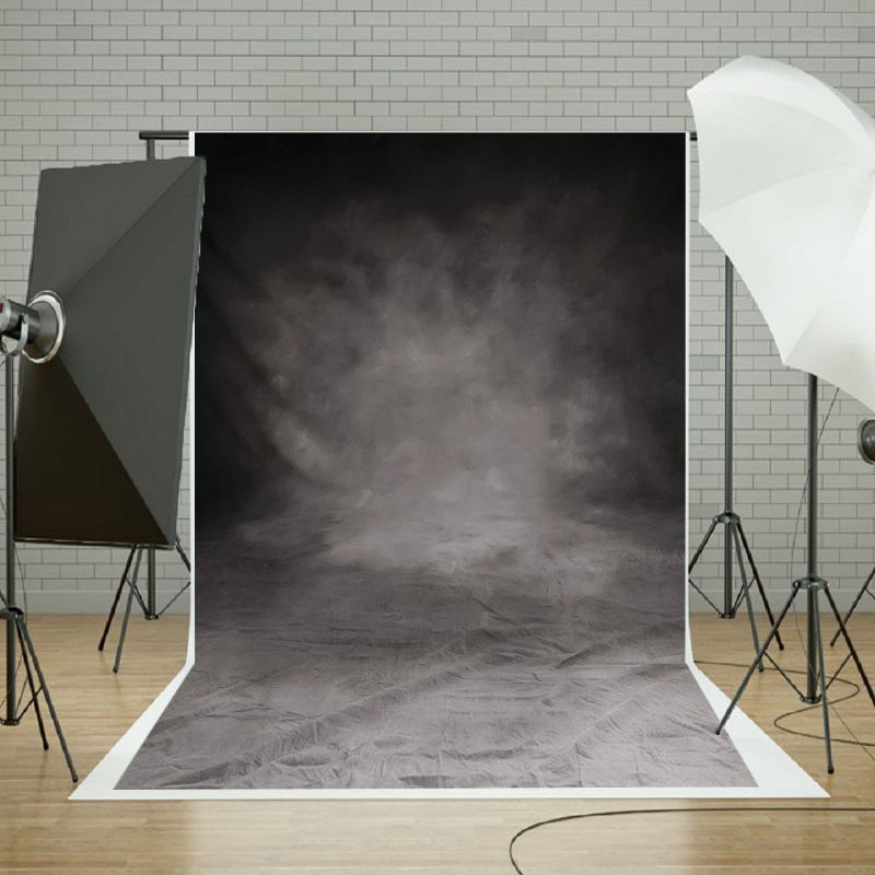 5x10ft Retro Grå Svart Vinyl Studio Foto Bakgrunn Fotografi Rekvisita