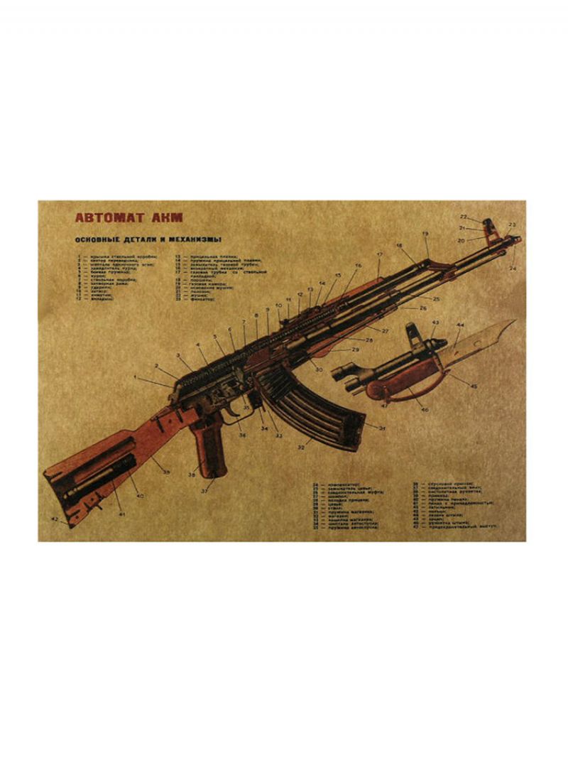 Art Gun Plakat Pour Bar Pub Dekorasjon Murale Mitraillette Home Decor