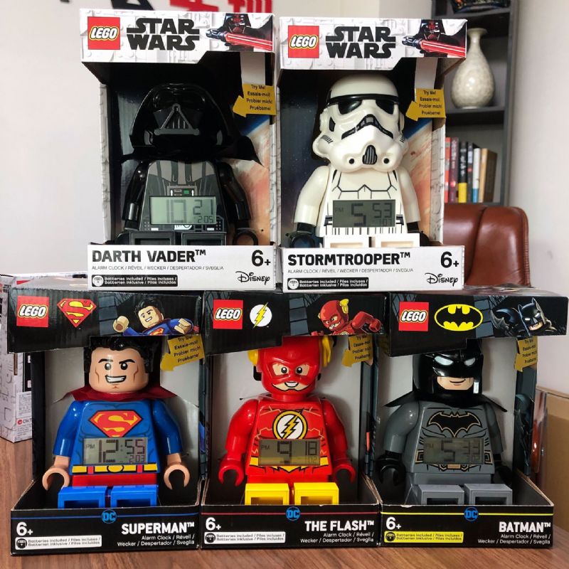 Barnevekkerklokke 22 cm Bevegelig Modell Darth Vader Storm Trooper Batman Superman