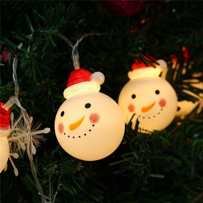 Batteridrevet 1.2m 10led Snowman String Fairy Light Christmas Xmas Tree Lamp Dekor
