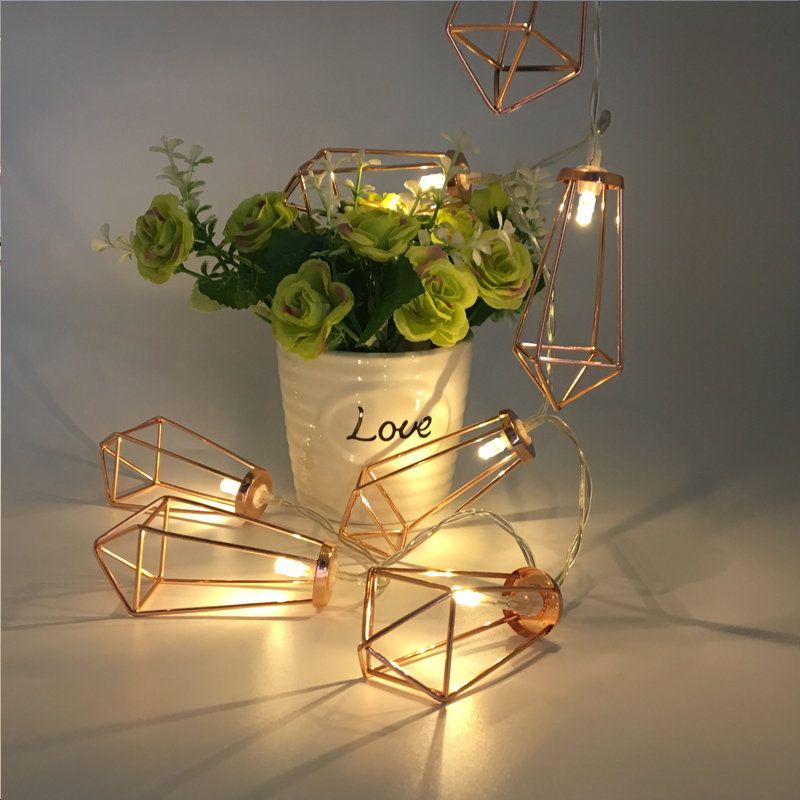 Batteridrevet 1.8m/3.3m 10/20leds Metal Diamond Fairy String Light For Christmas Holiday Party