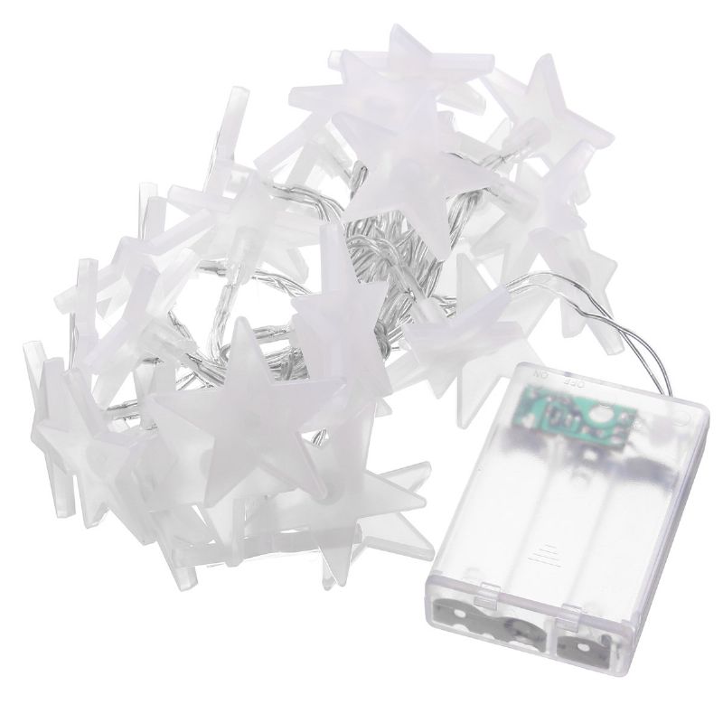 Batteridrevet 3.3 M 30 Led-lys Frostet Fem Stjerners Fairy String Light Julelampe For Bryllupsdekor