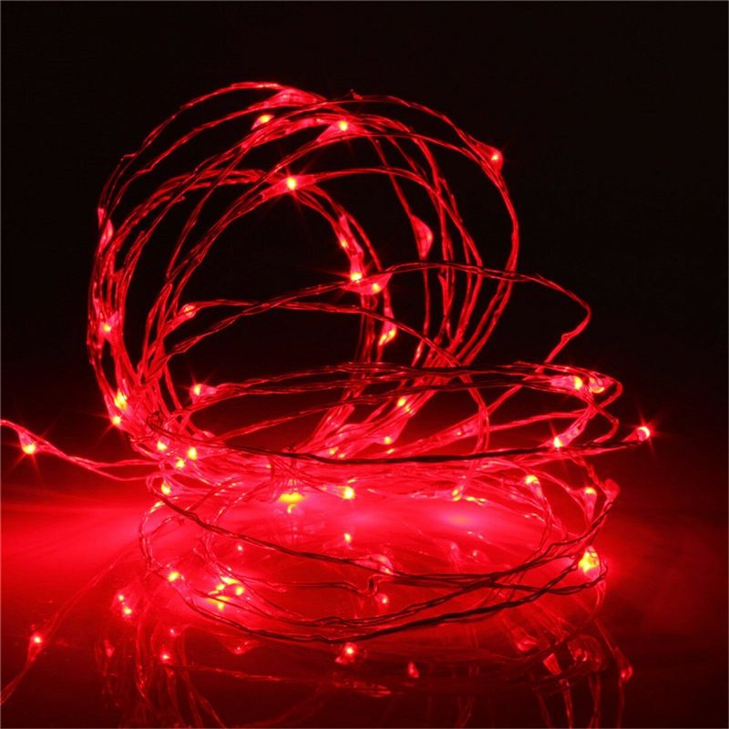 Batteridrevet 5m 50leds Vanntett Fairy String Light Julefjernkontroll Hjemmeinnredning