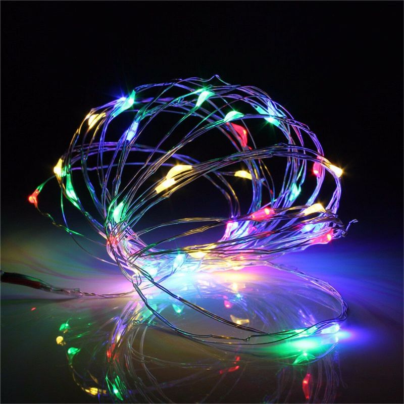 Batteridrevet 5m 50leds Vanntett Fairy String Light Julefjernkontroll Hjemmeinnredning