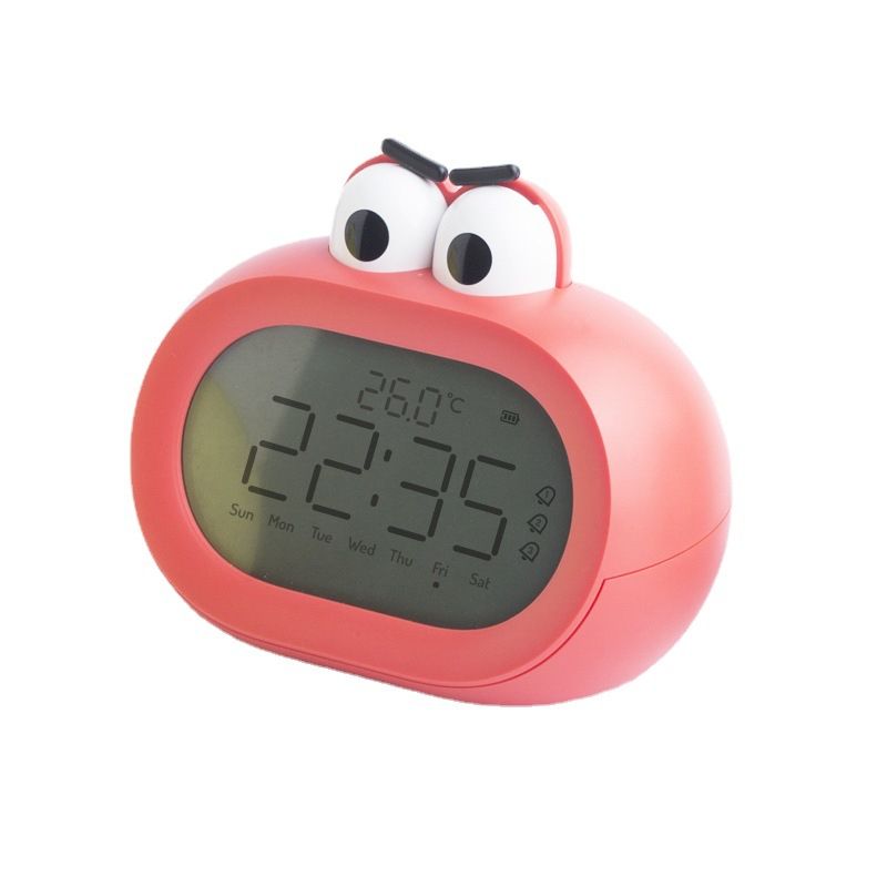 Big Mouth Alarm Clock Intelligent Multifunksjonell Student Barn Lader Tegneserie Søt Pet Mini Vekkerklokke