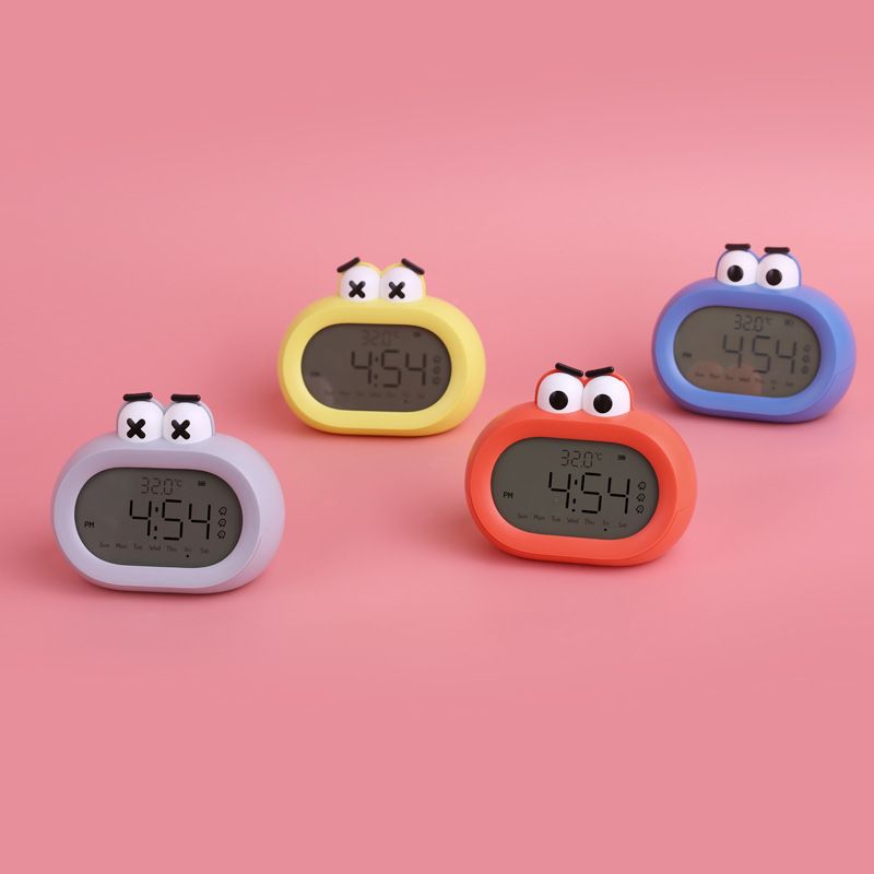 Big Mouth Alarm Clock Intelligent Multifunksjonell Student Barn Lader Tegneserie Søt Pet Mini Vekkerklokke