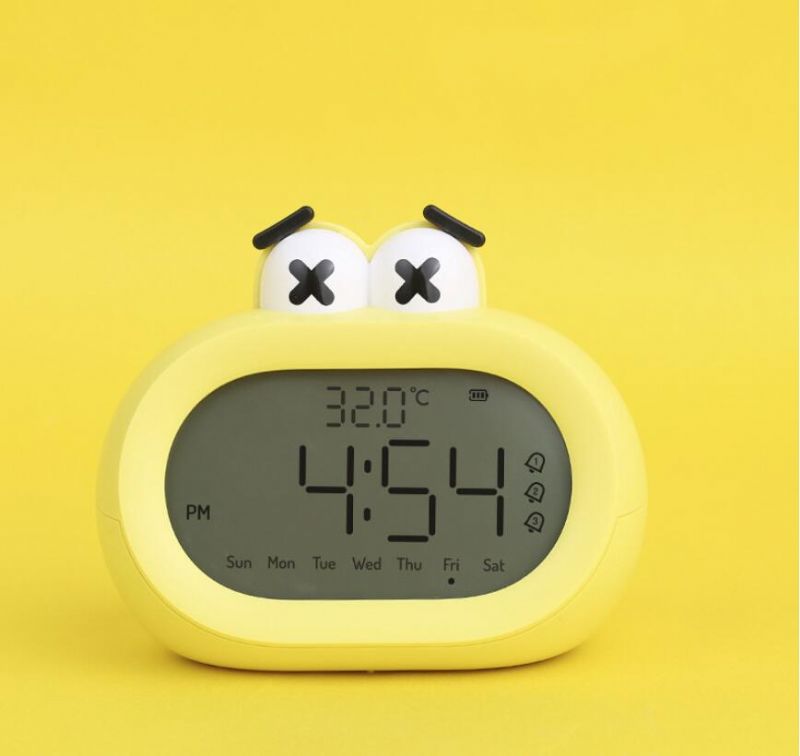 Big Mouth Alarm Clock Intelligent Multifunksjonell Student Barn Lader Tegneserie Søt Pet Mini Vekkerklokke