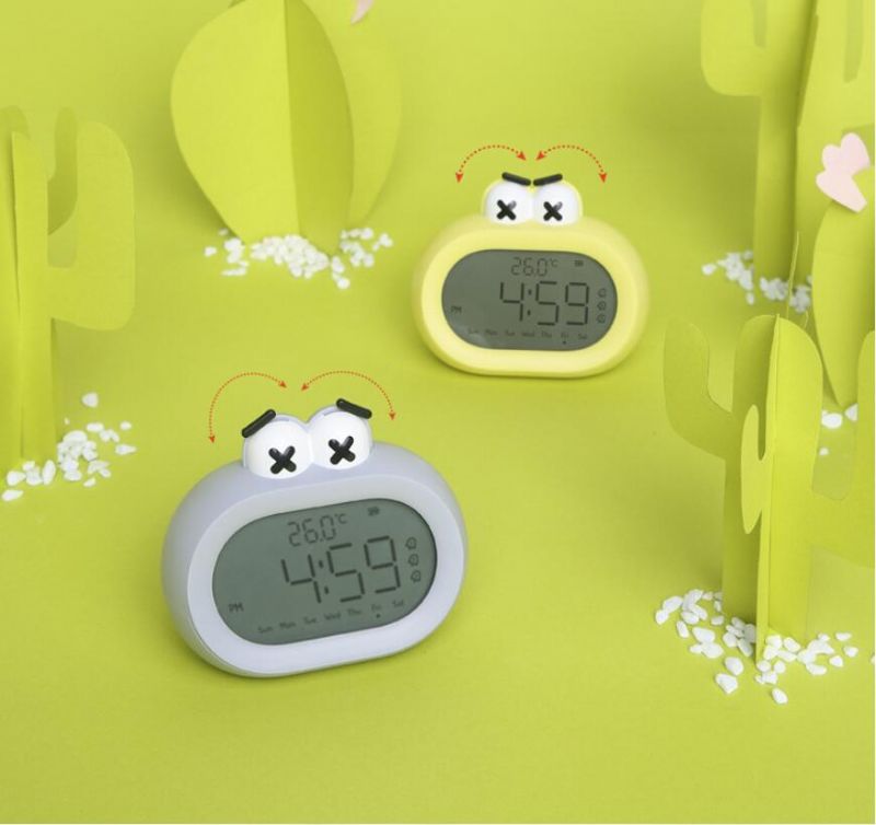 Big Mouth Alarm Clock Intelligent Multifunksjonell Student Barn Lader Tegneserie Søt Pet Mini Vekkerklokke